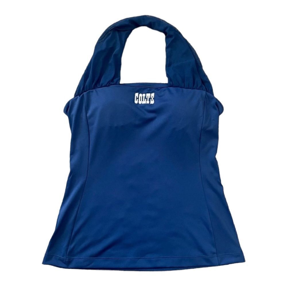 NFL All Sport Couture Blue Indianapolis Colts First Down Halter Top SZ M BNWT